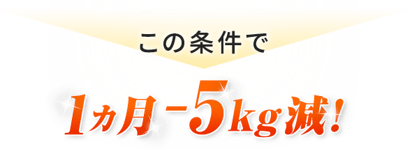 この条件で1ヶ月-5kg減！